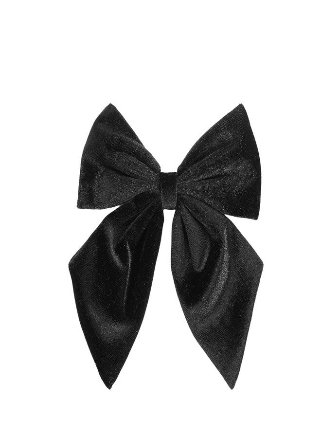 Spenlly Women Teens Girls Velvet Hair Bows Clip Kids Little Girls Hair Bow Alligator Clip Hair Barrettes Headwear Hair Accessories (Black) - Image 1